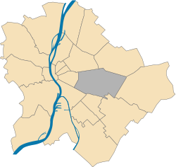 Location of District X in Budapest (shown in grey)