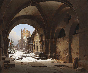 View of the Church Ruins in Winter