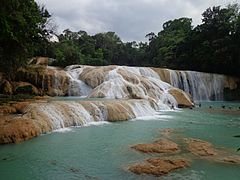 Gours des Cascades de Agua Azul au Mexique