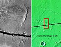 A Cerberus Fossae trough, as seen from THEMIS