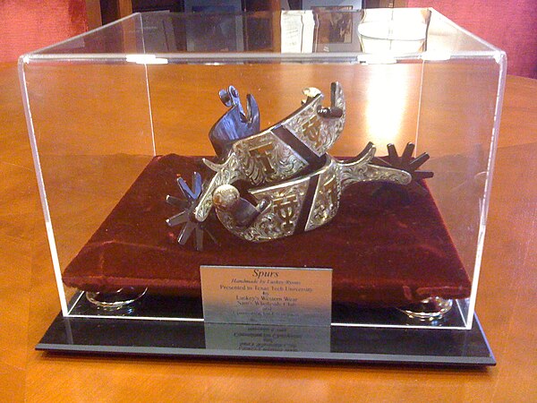 The Chancellor's Spurs is the traveling trophy between the Longhorns and Texas Tech Red Raiders