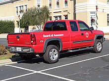 Jeff Davis County Board of Assessors' vehicle Chevrolet Silverado, Jeff Davis County Courthouse parking lot.JPG