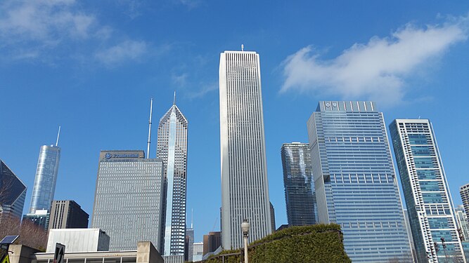 Chicago skyline vertical lines