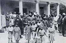 Christians outside the church at Kashgar in the early 1930s Christians outside the church at Kashgar.jpg