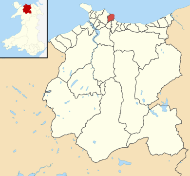 Location of the Llandrillo-yn-Rhos ward within Conwy County Borough Conwy County Borough UK electoral wards - Llandrillo-yn-Rhos locator.png