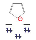 Thumbnail for File:Cyclopentadiene (1minus) with MO diagram.png