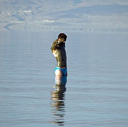 Mud bath at the Dead Sea Dead Sea mud man by David Shankbone.jpg