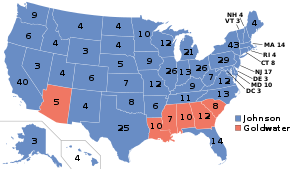 1964 presidential election results ElectoralCollege1964.svg