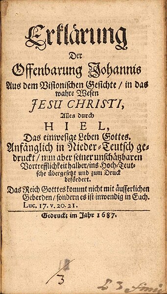 File:Erklärung Der Offenbarung Johannis, Alles durch Hiël, Gedruckt im Jahr 1687, The Ritman Library, Bibliotheca Philosophica Hermetica, Amsterdam.jpg