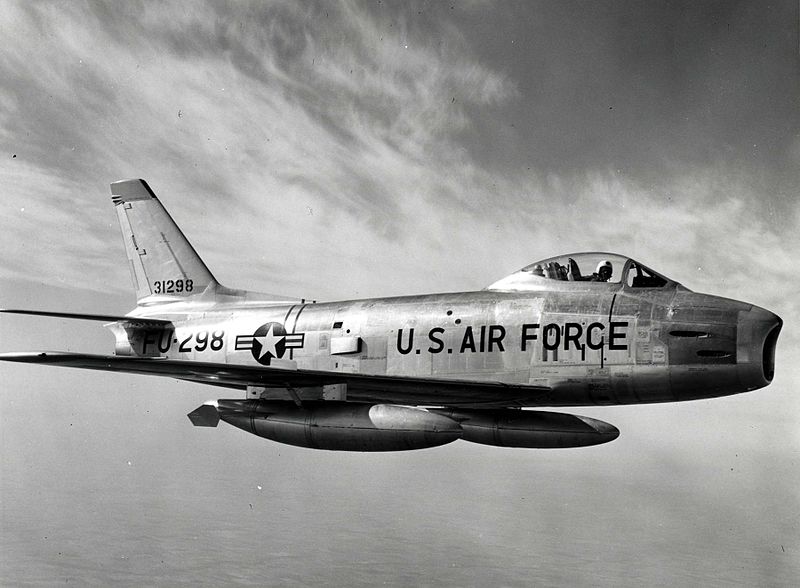 File:F-86H Sabre in flight 1950s.jpg