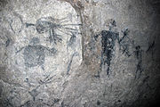 Desenho na caverna de Fels em Lelepa
