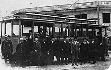 The first run from Glendale to Eagle Rock in 1909, under the company's original name: the Glendale and Eagle Rock Railway First GlendaleEagle Rock car.jpg