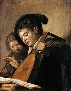 <i>Two Singing Boys with a Lute and a Music Book</i> Painting by Frans Hals