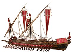 Model van een slanke Johannite kombuis bewaard in het Maritiem Historisch Museum van Venetië.