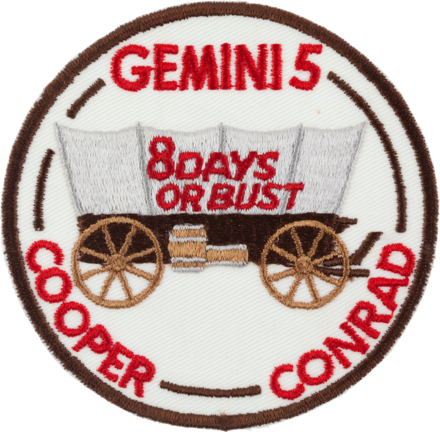 Cooper began the tradition of NASA mission insignia with this design for Gemini 5.