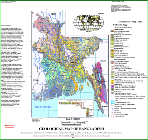 This is a geologic map of Bangladesh.