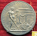 Giampaolo poggini, medaglia di filippo II, verso con la pace davanti a tempio di giano (argento).JPG