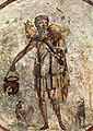 Jesus as the Good shepherd. Ceiling of S. Callisto catacomb, mid 3rd century.