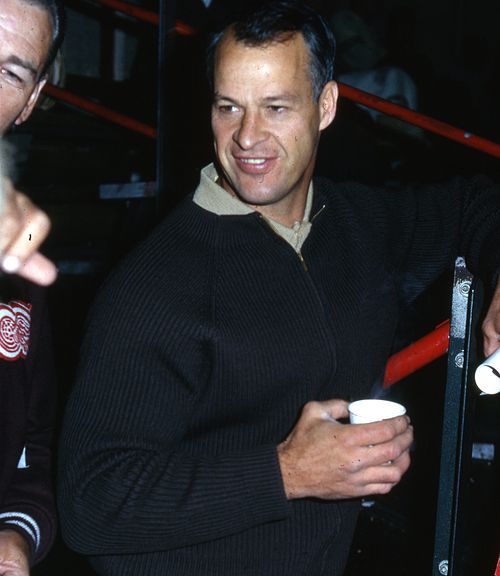 Howe relaxing at "Gordie Howe Hockeyland" in St. Clair Shores, Michigan, circa 1966