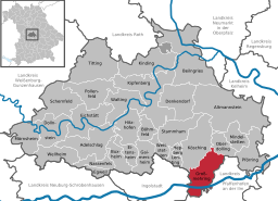 Läget för Großmehring i Landkreis Eichstätt