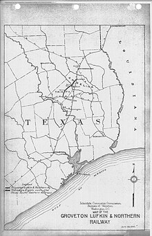 1919 map of the railroad Groveton Lufkin & Northern Railway - System Index Map.jpg