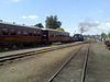 JA1250 leads a passenger train on the Glenbrook Vintage Railway at the railway's workshops in 2008