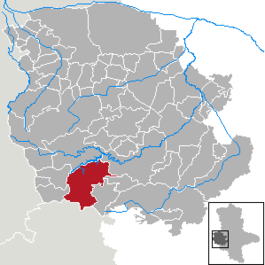 Местоположбата на Хаселфелде во рамките на округот Харц