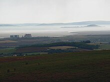 Hinkley Point in Bridgwater Bay. Brent Knoll can be seen