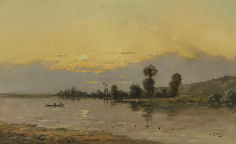 File:Hippolyte Camille Delpy - Une vue sur le fleuve au coucher du soleil.jpg