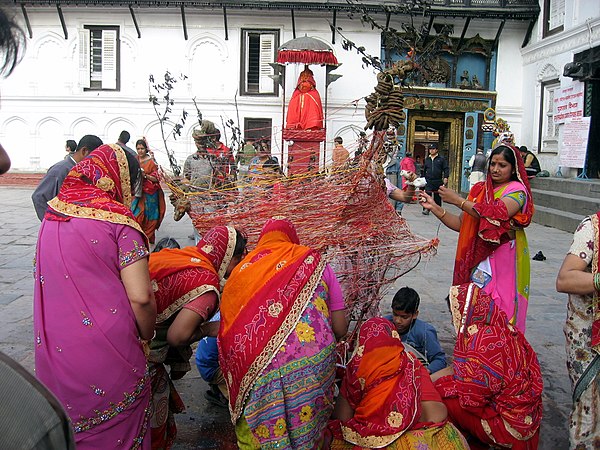 Preparations for Holika Dahan Kathmandu, Nepal