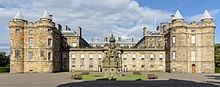 Holyrood Palace, in Edinburgh, Scotland, is the monarch's official Scottish residence. Holyroodhouse, front view.jpg