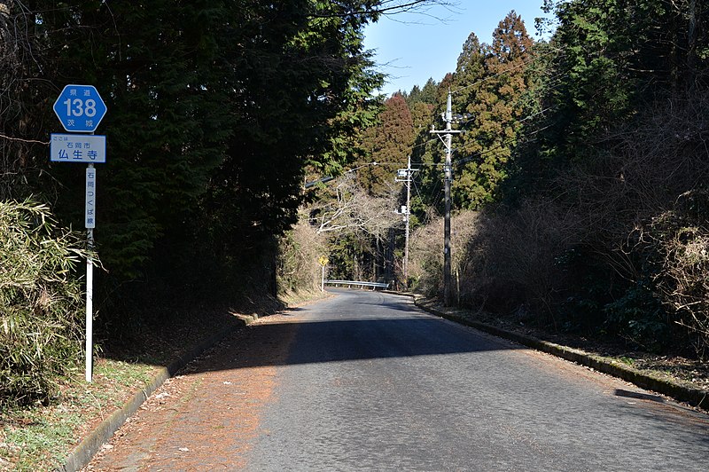 File:Ibaraki prefectural road route 138 (Ishioka-Tsukuba line) in Busshoji,Ishioka city.JPG