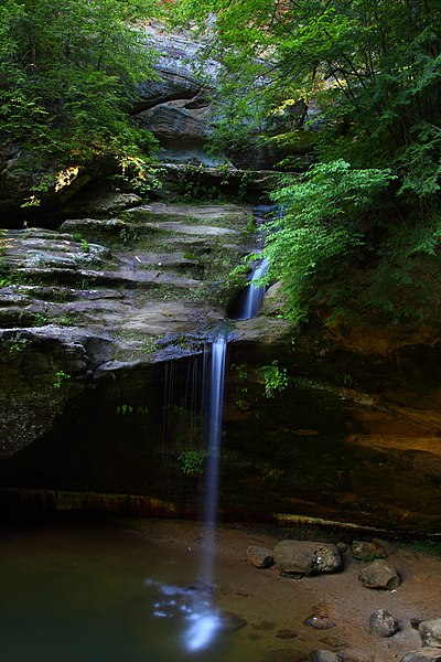 File:In-Front-Lower-Waterfalls-Old-Mans-Cave-Ohio - West Virginia - ForestWander.jpg