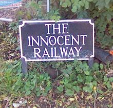 A sign marking the Innocent Railway Innocentsign.jpg