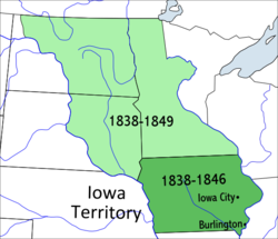 Vị trí của Lãnh thổ Iowa