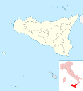 Poloha stratovulkánu na mape Sicílie
