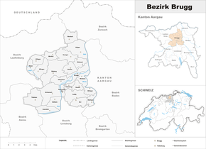 Karte von Bezirk Brugg