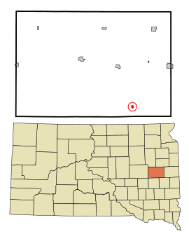 Kingsbury County South Dakota Incorporated and Unincorporated areas Oldham Highlighted.svg