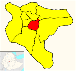 Kirkos (red) within Addis Ababa