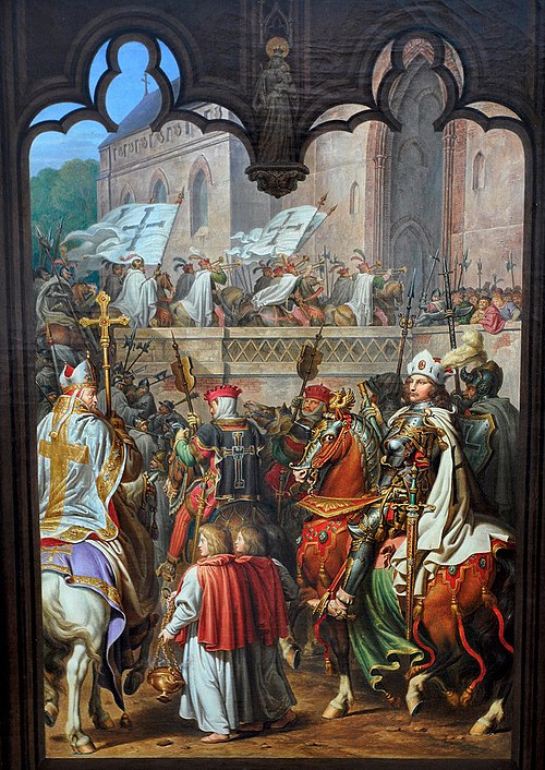 Grand Master Siegfried von Feuchtwangen enters Marienburg with his knights on 14 September 1309, representing the move of the order's main seat to Pru
