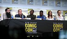 The cast and director of Kong: Skull Island at the 2016 San Diego Comic-Con to promote the film Kong Skull Island cast by Gage Skidmore.jpg