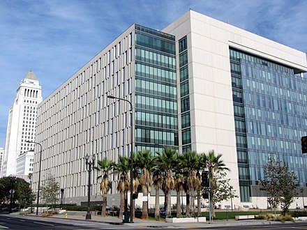 L.A.P.D. Headquarters, opened 2012, NE corner of 2nd & Spring.