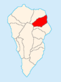 Map of La Palma showing San Andrés y Sauces