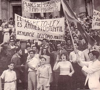 Protesta obrera-estudiantil Laica o lliure, 1959