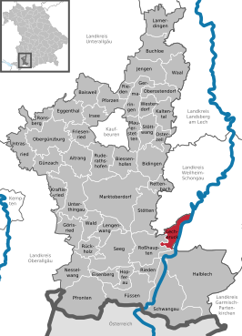 Kaart van Lechbruck am See