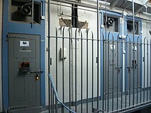 Holding cells used in Leith Police Station from 1833 to 2003 Leith Police Station cells, 2012.JPG