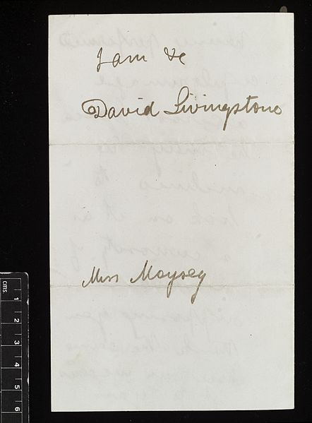 File:Letter from David Livingstone 1841 to 1865 Wellcome L0037605.jpg