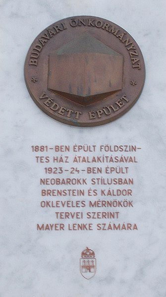 File:Listed Baroque house. Plaque. - 11 Corvin Square, Budapest.JPG