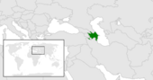 Umístění Ázerbájdžánu na mapě světa