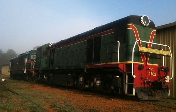 Preserved C1702 at the Hotham Valley Railway in September 2011 in the original diesel livery